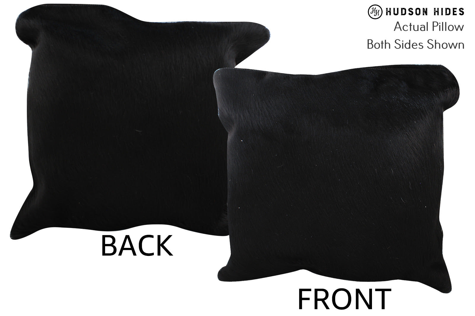 Solid Black Cowhide Pillow #75632