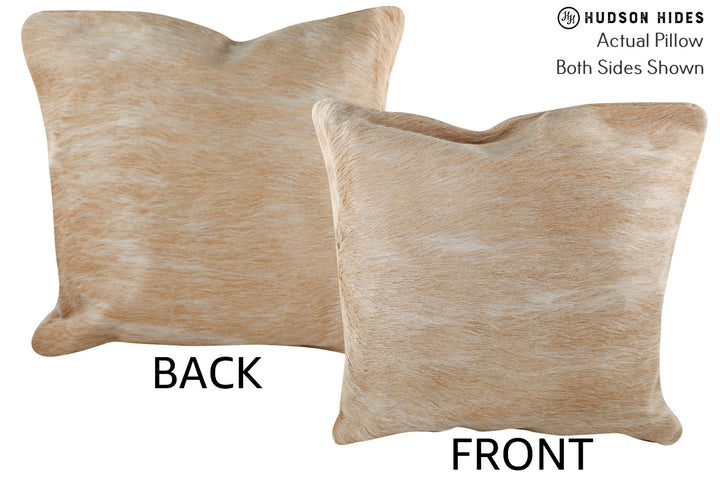 Beige 20"x20" Brazilian Cowhide Pillow #75633 by Hudson Hides