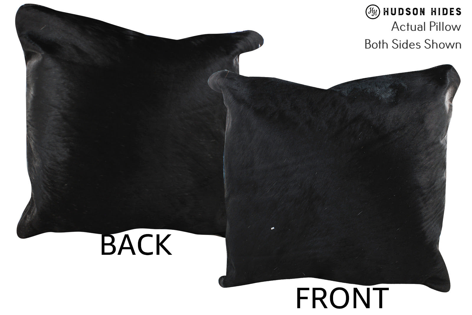 Solid Black Cowhide Pillow #75640