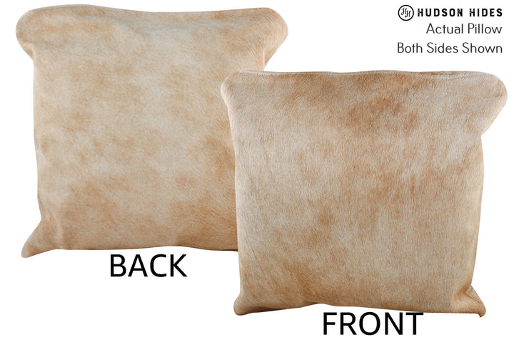 Beige 20"x20" Brazilian Cowhide Pillow #75642 by Hudson Hides