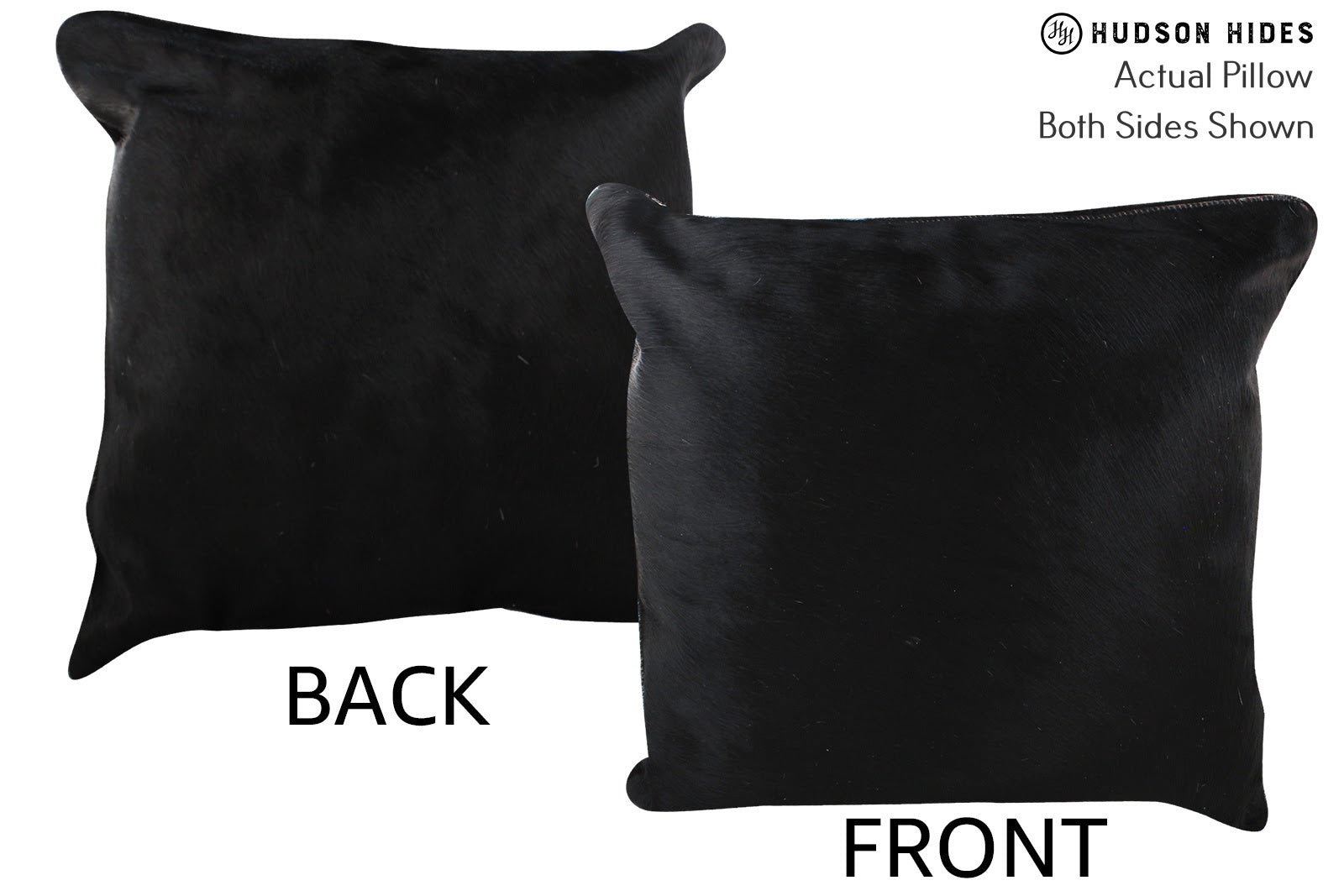 Solid Black Cowhide Pillow #75643