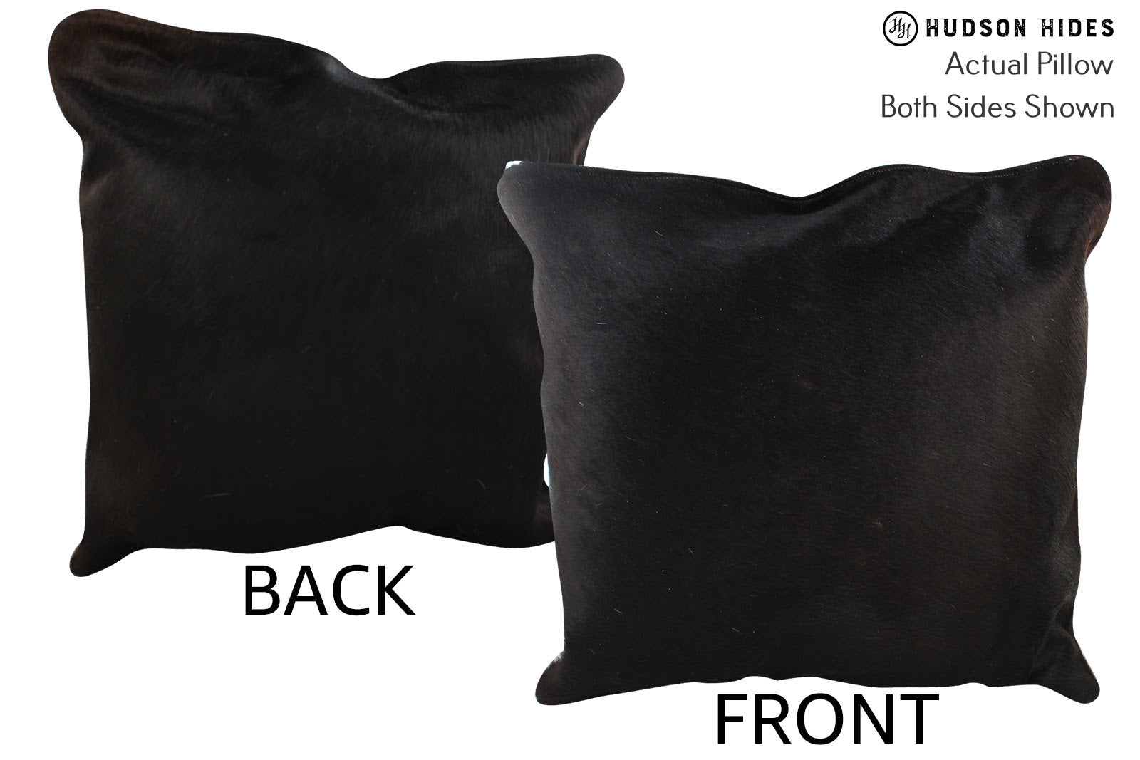 Solid Black Cowhide Pillow #75659