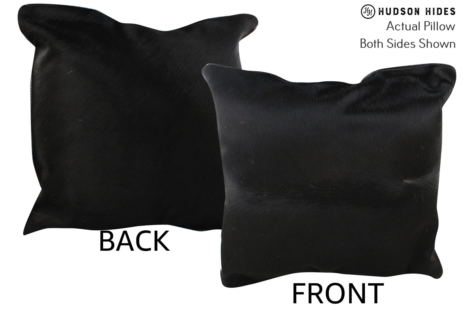 Solid Black Cowhide Pillow #75670