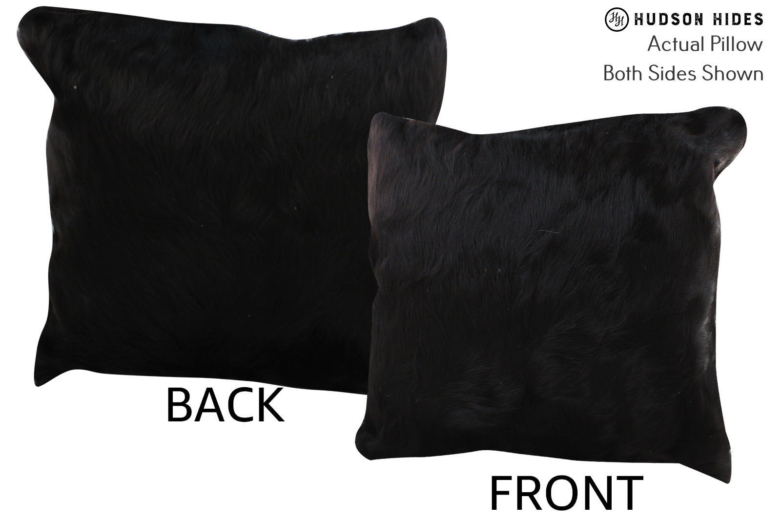 Solid Black Cowhide Pillow #75688