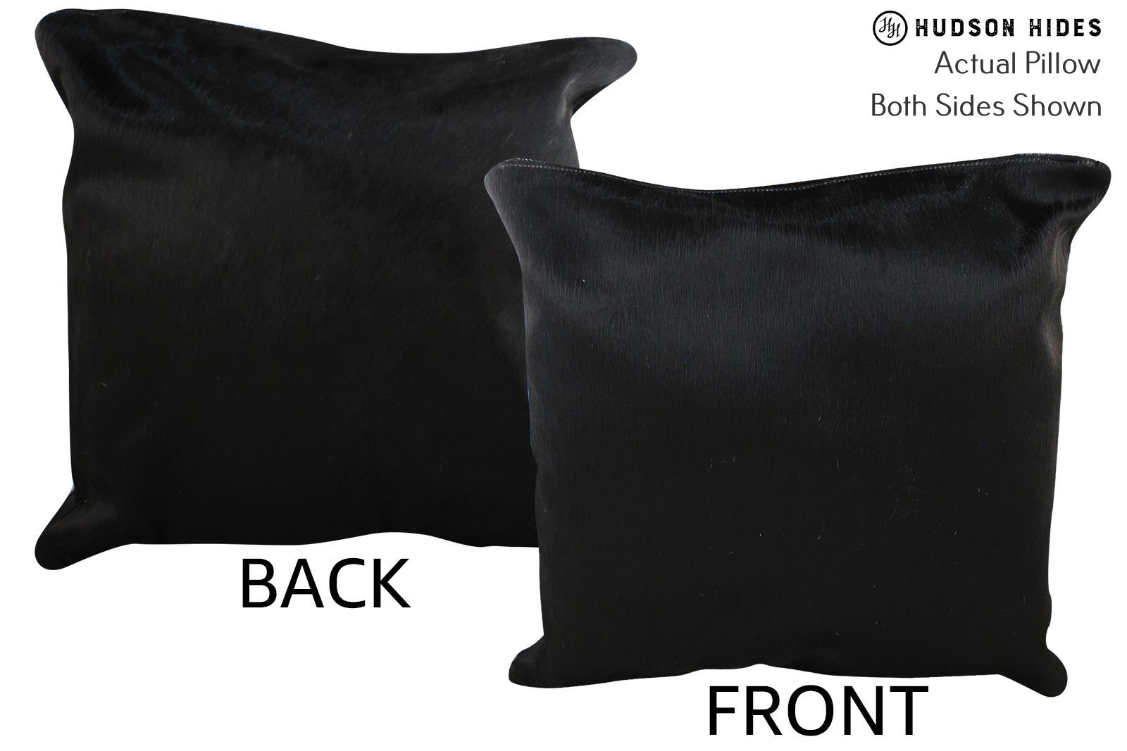 Solid Black Cowhide Pillow #75701