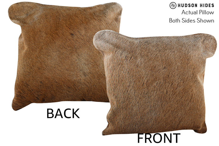 Grey with Beige 20"x20" Brazilian Cowhide Pillow #75708 by Hudson Hides