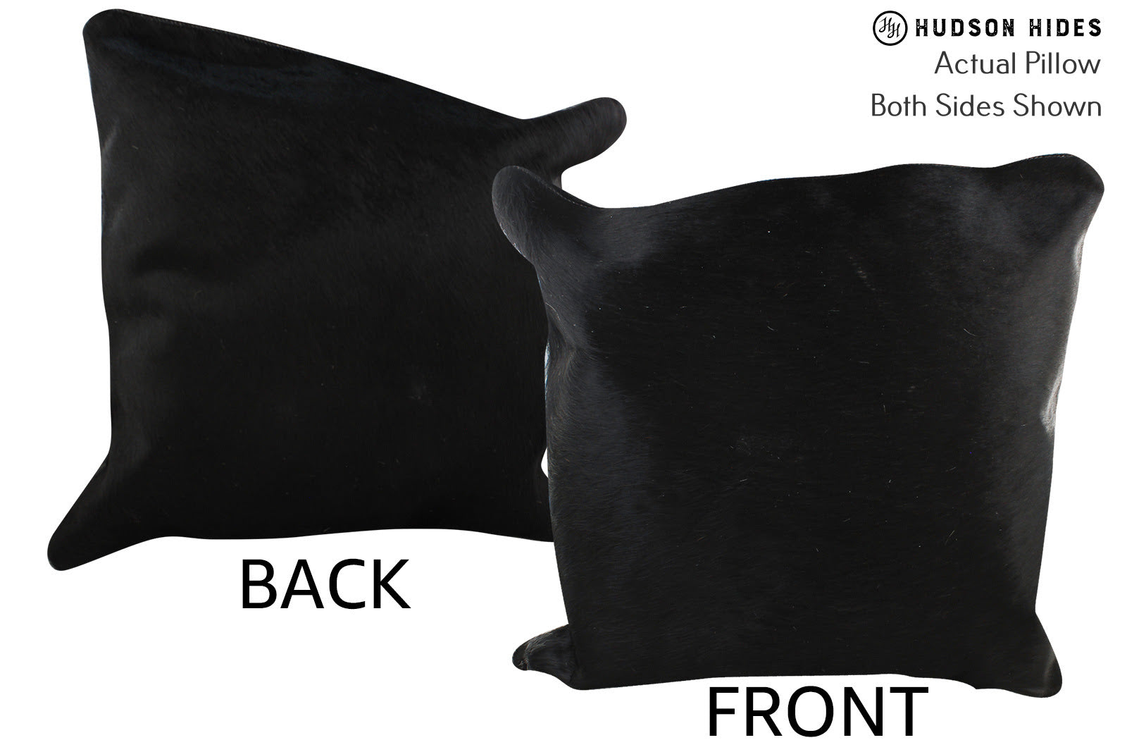 Solid Black Cowhide Pillow #75715