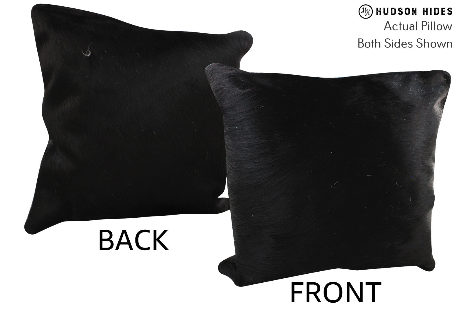 Solid Black Cowhide Pillow #75723