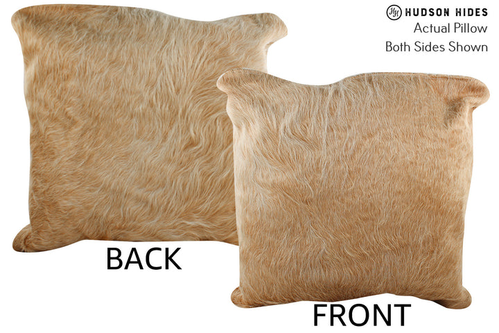 Beige 20"x20" Brazilian Cowhide Pillow #75739 by Hudson Hides