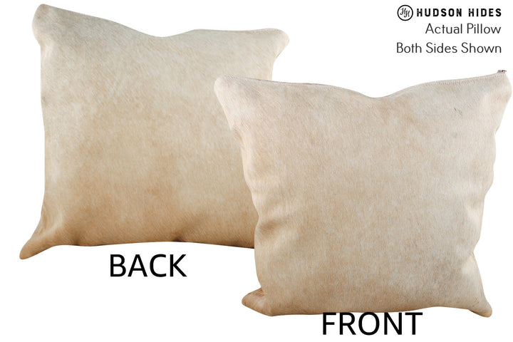 Beige 20"x20" Brazilian Cowhide Pillow #75763 by Hudson Hides
