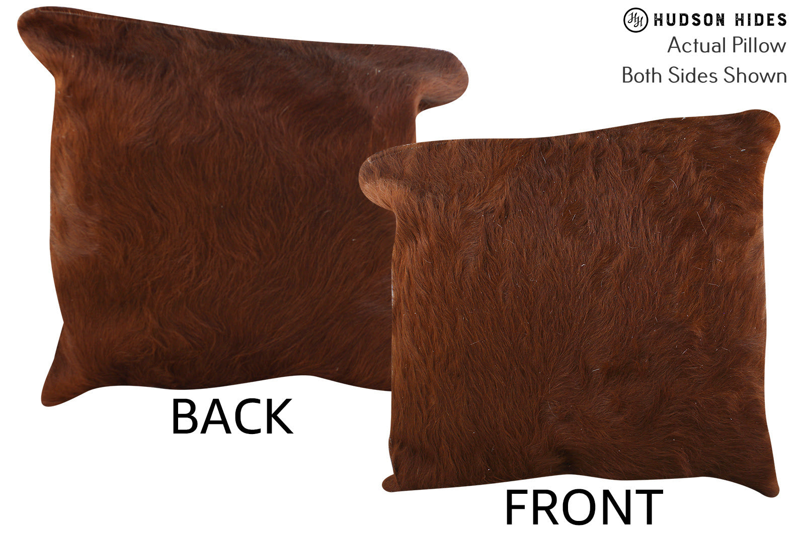 Solid Brown Cowhide Pillow #75768