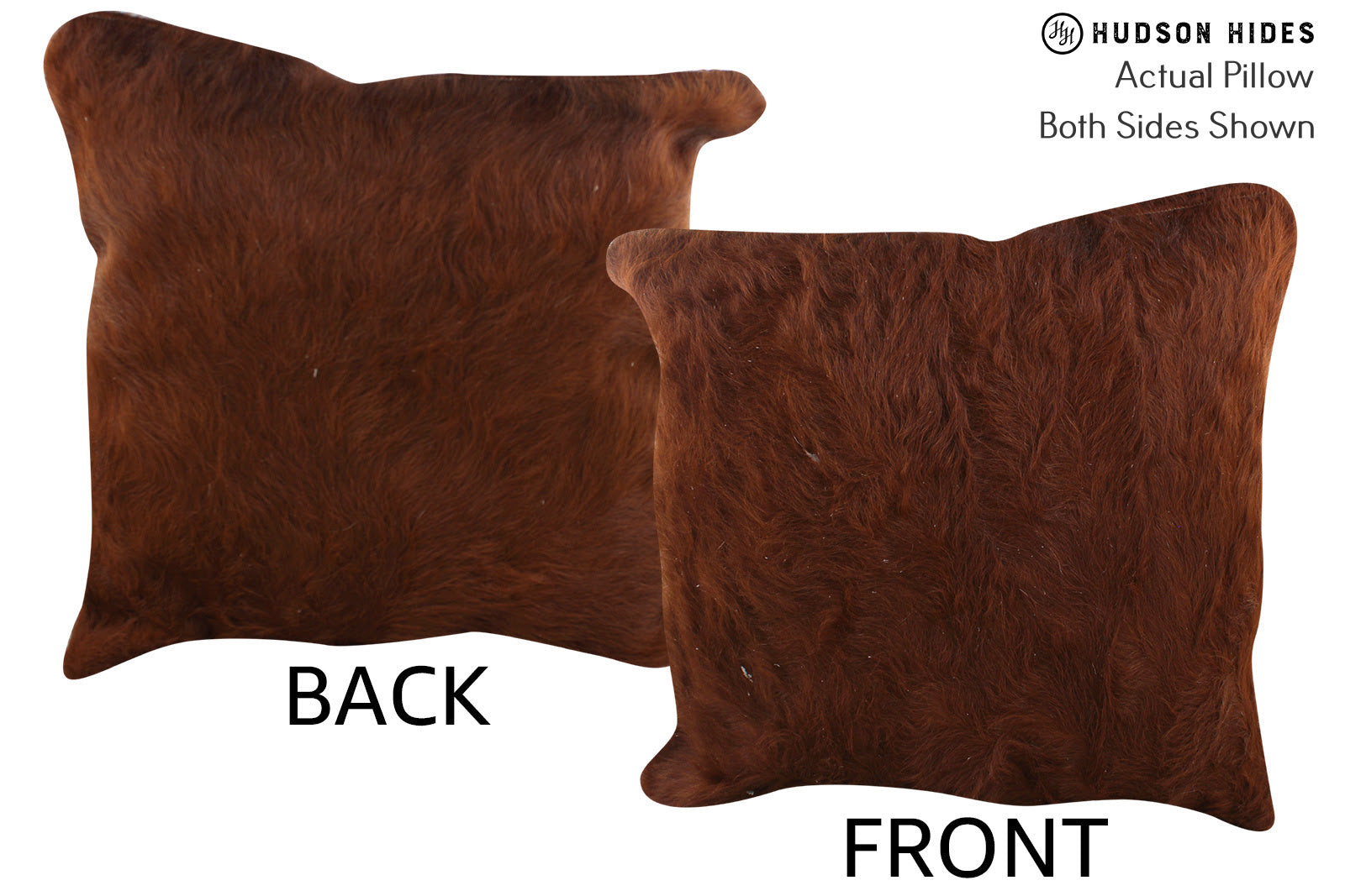 Solid Brown Cowhide Pillow #75786