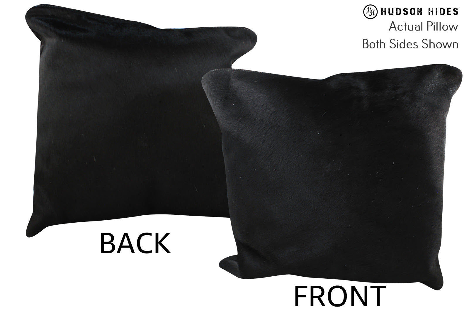 Solid Black Cowhide Pillow #75789