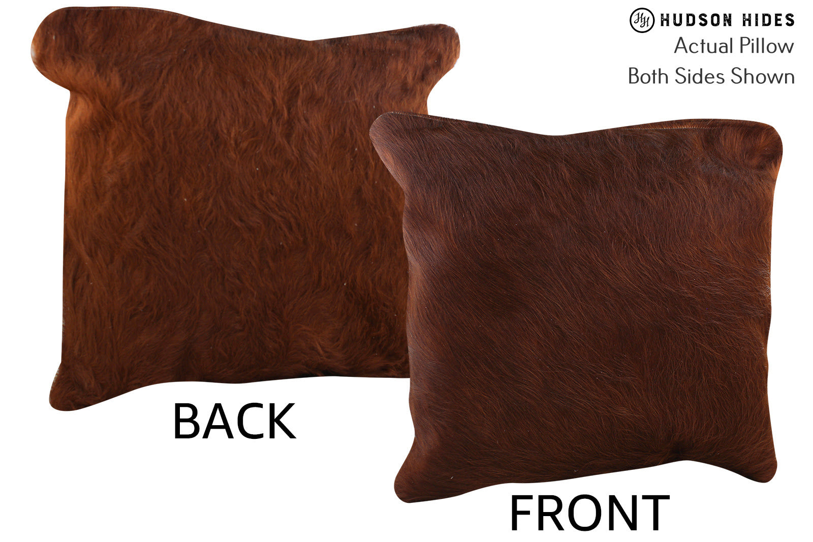 Solid Brown Cowhide Pillow #75793