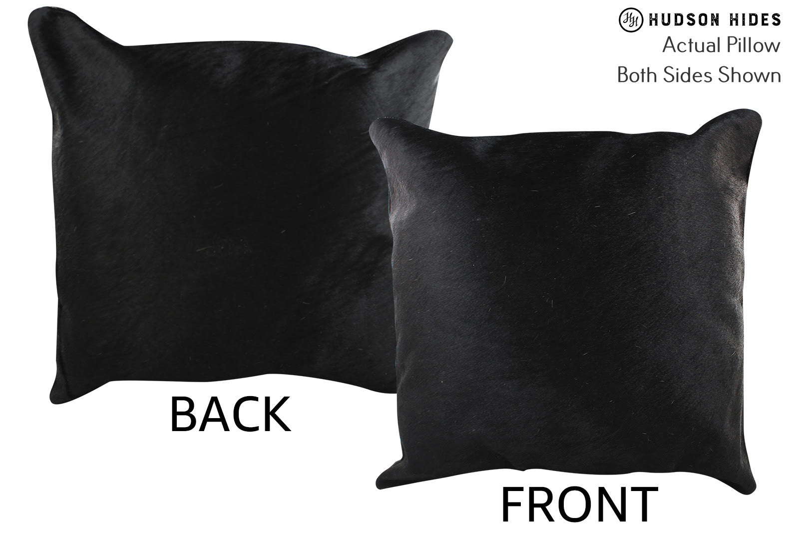 Solid Black Cowhide Pillow #75799