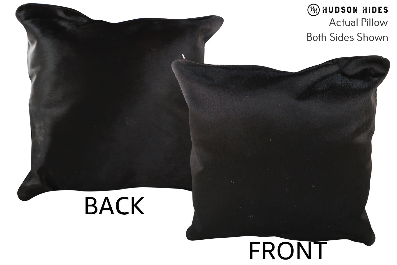 Solid Black Cowhide Pillow #75806