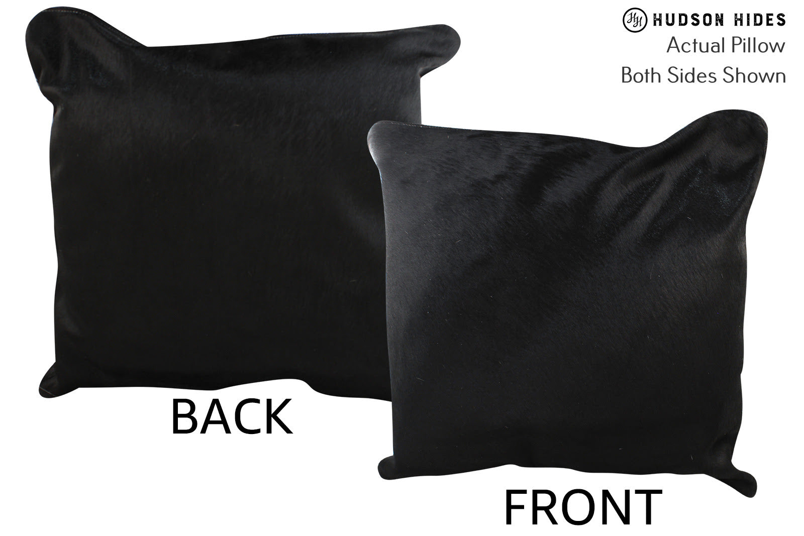 Solid Black Cowhide Pillow #75820