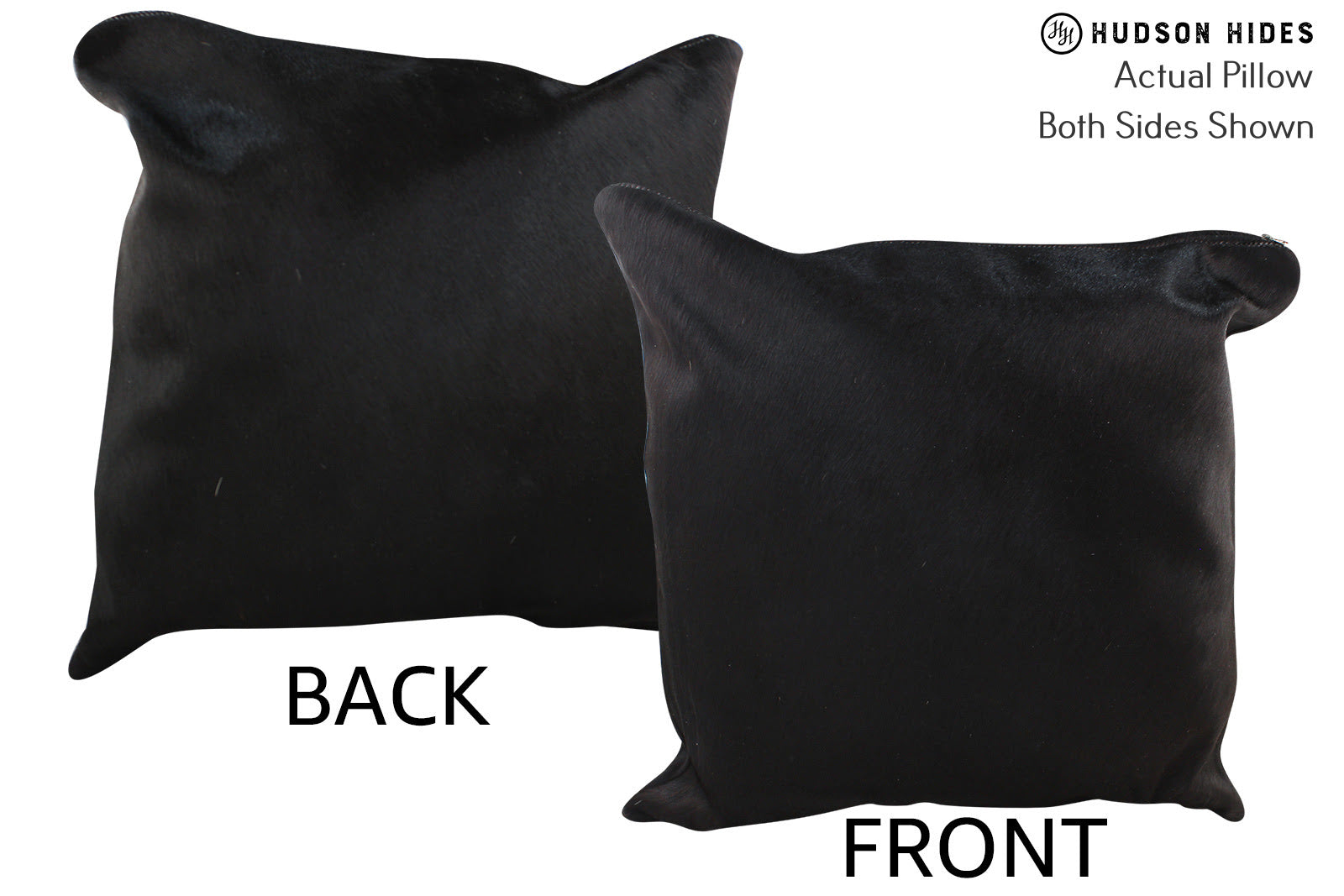 Solid Black Cowhide Pillow #75829