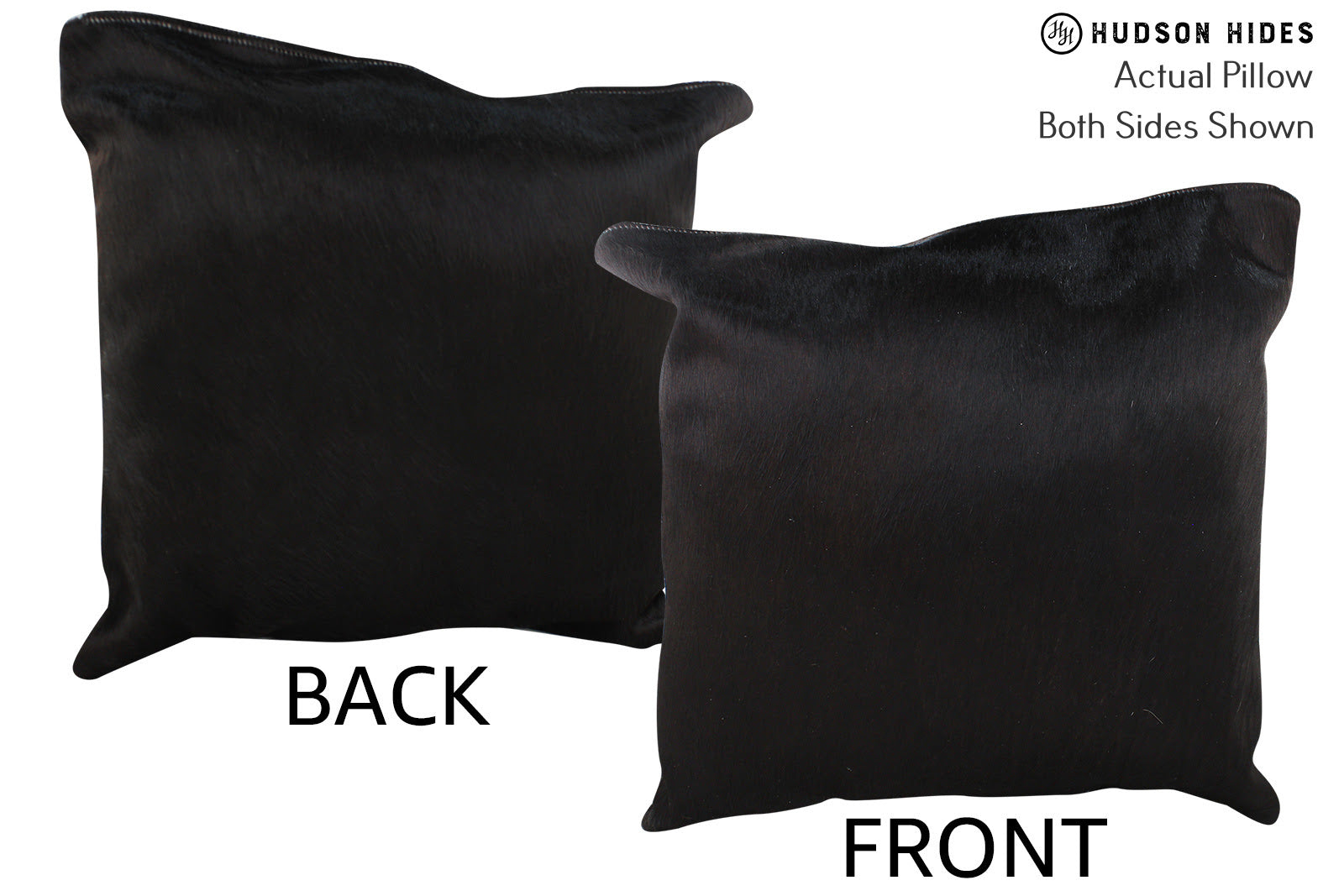 Solid Black Cowhide Pillow #75832