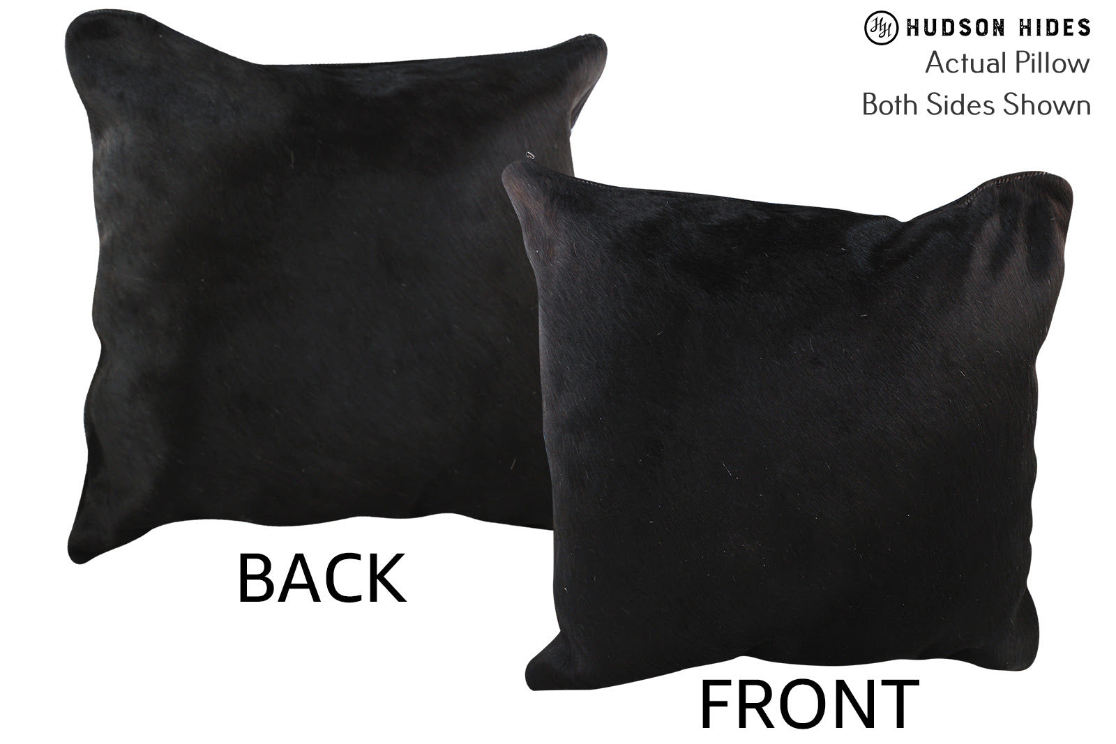 Solid Black Cowhide Pillow #75836