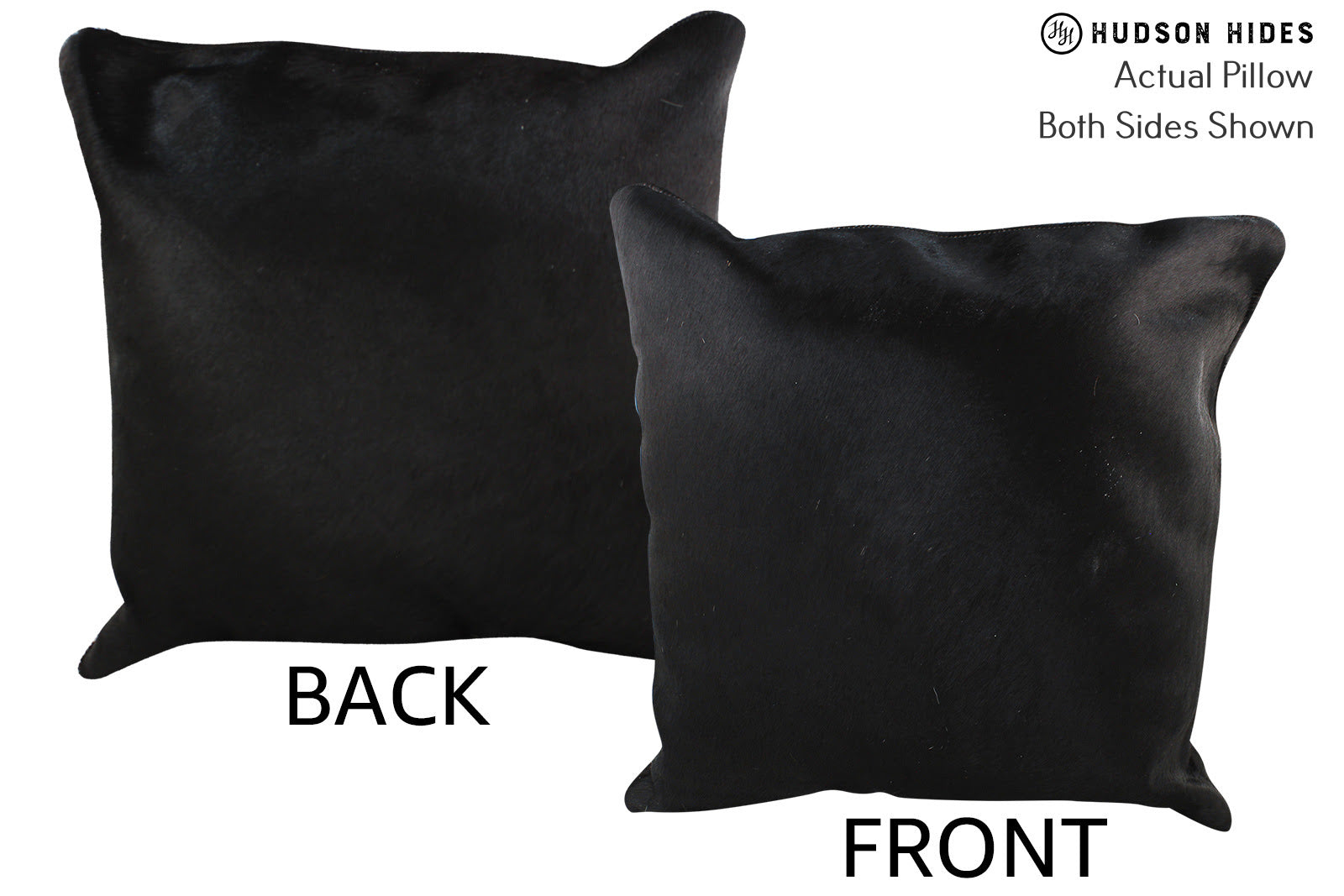Solid Black Cowhide Pillow #75838