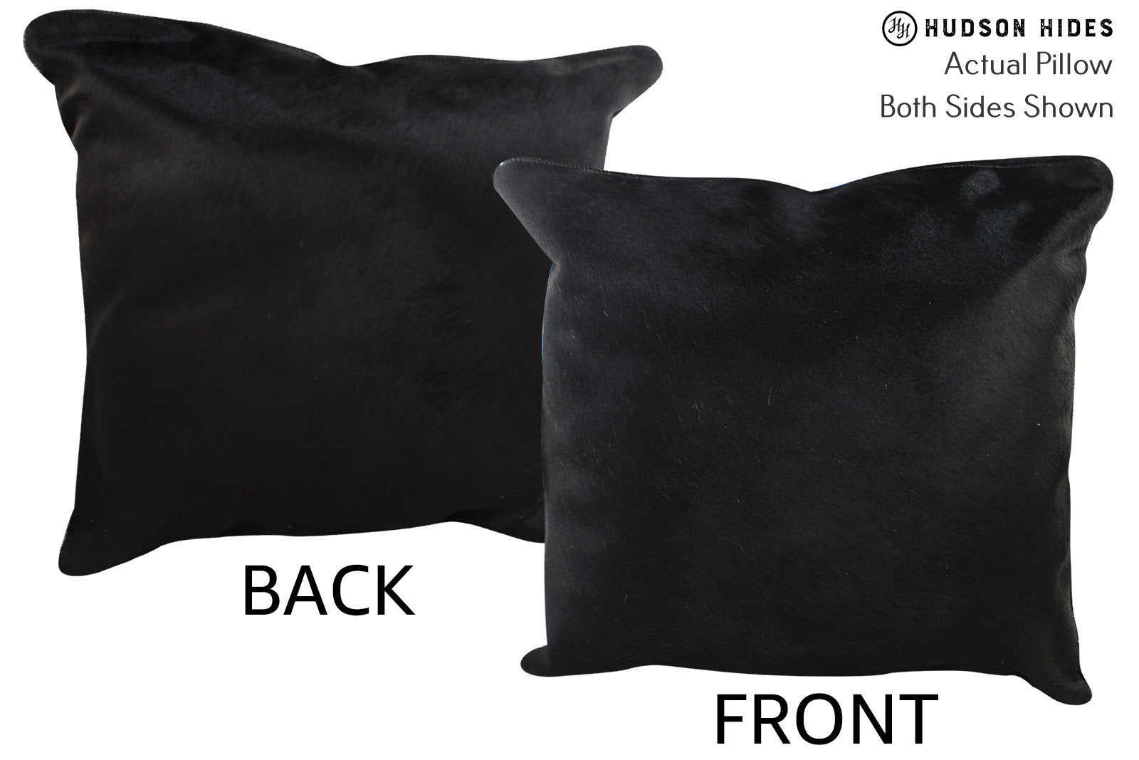 Solid Black Cowhide Pillow #75841