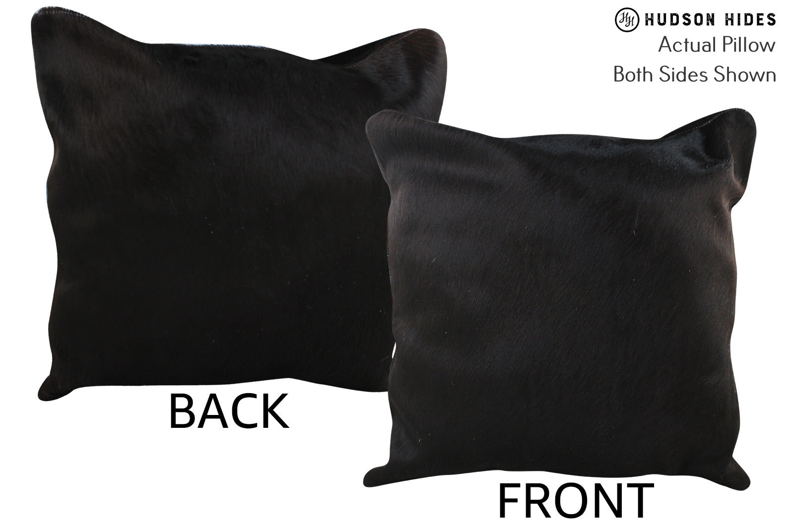 Solid Black Cowhide Pillow #75845
