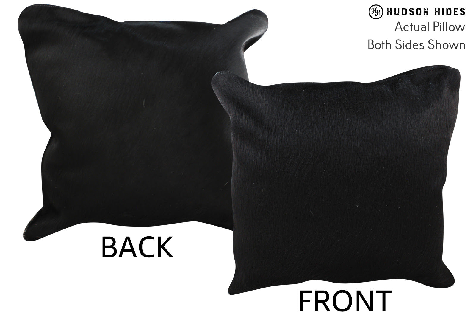 Solid Black Cowhide Pillow #75852