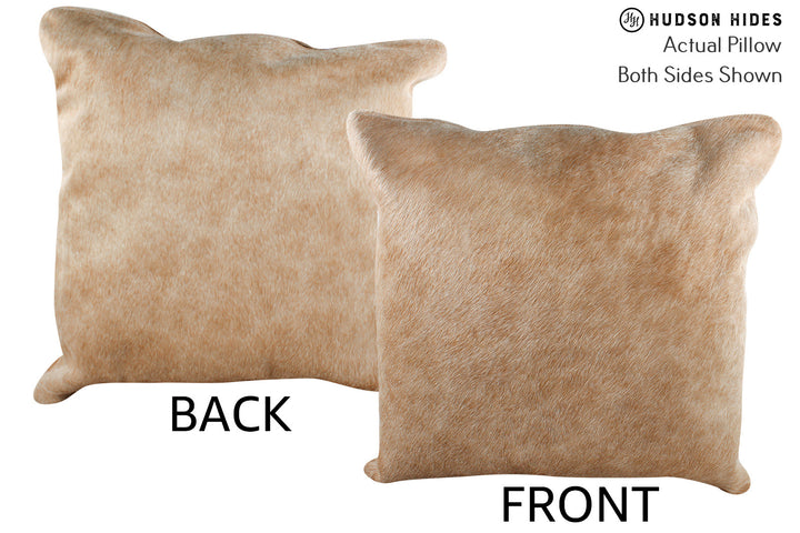 Beige 20"x20" Brazilian Cowhide Pillow #75853 by Hudson Hides