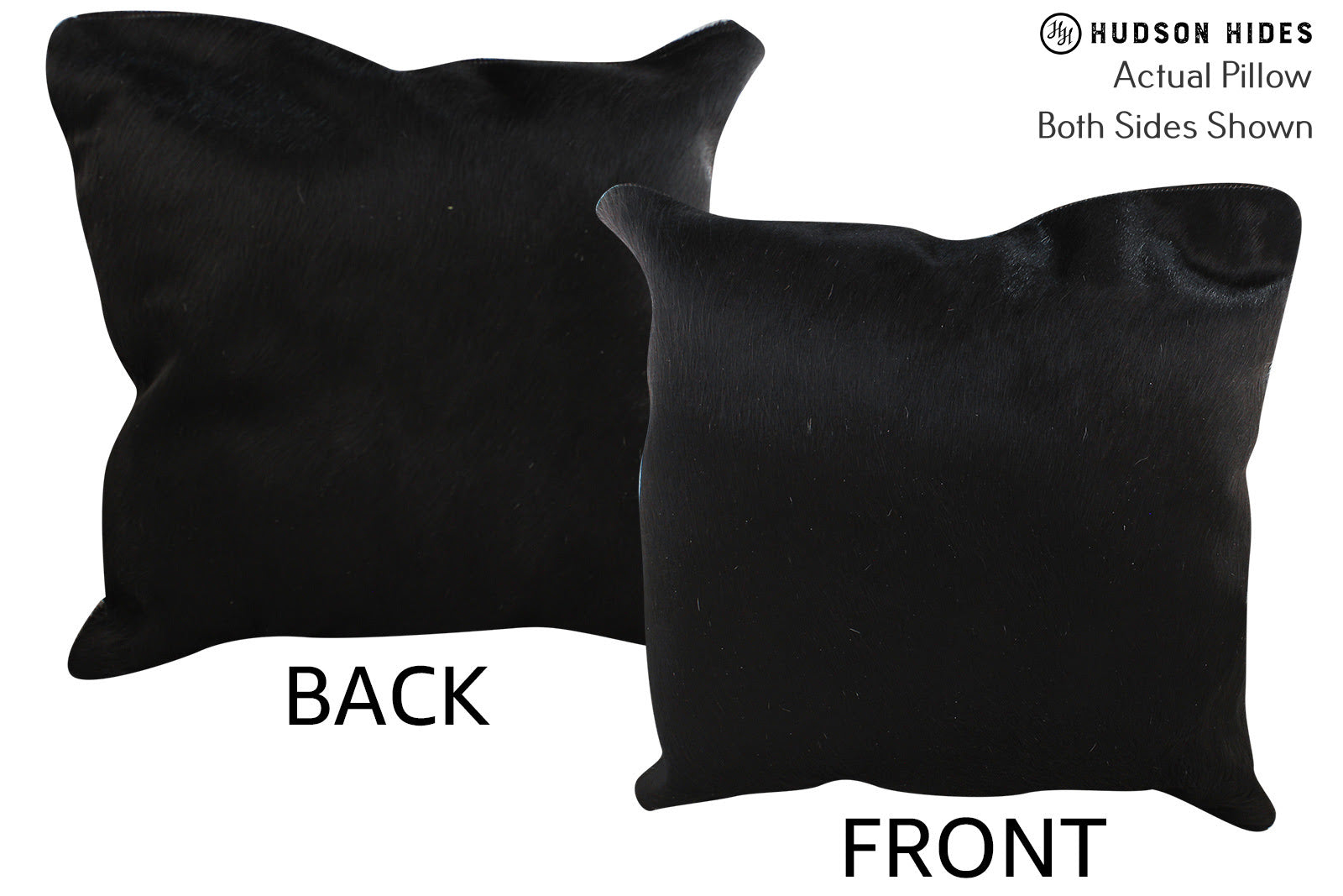 Solid Black Cowhide Pillow #75867