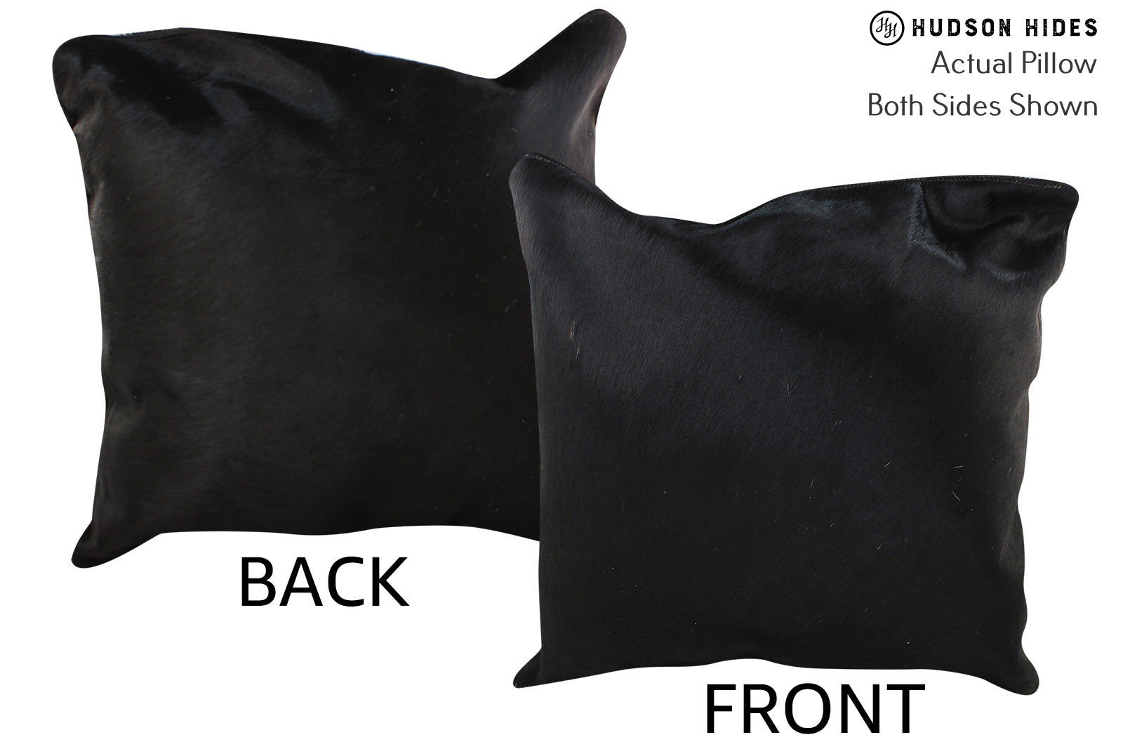 Solid Black Cowhide Pillow #75870