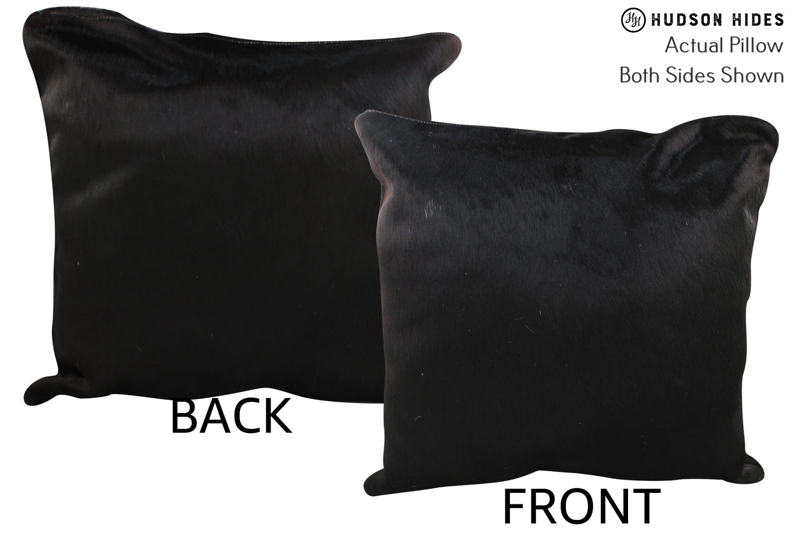 Solid Black Cowhide Pillow #75908