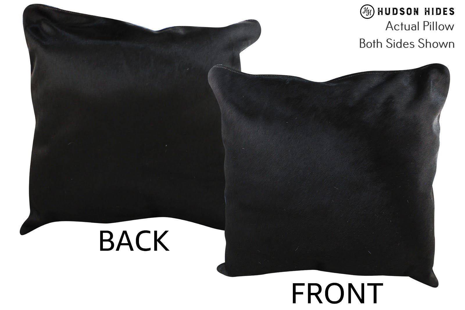 Solid Black Cowhide Pillow #75915