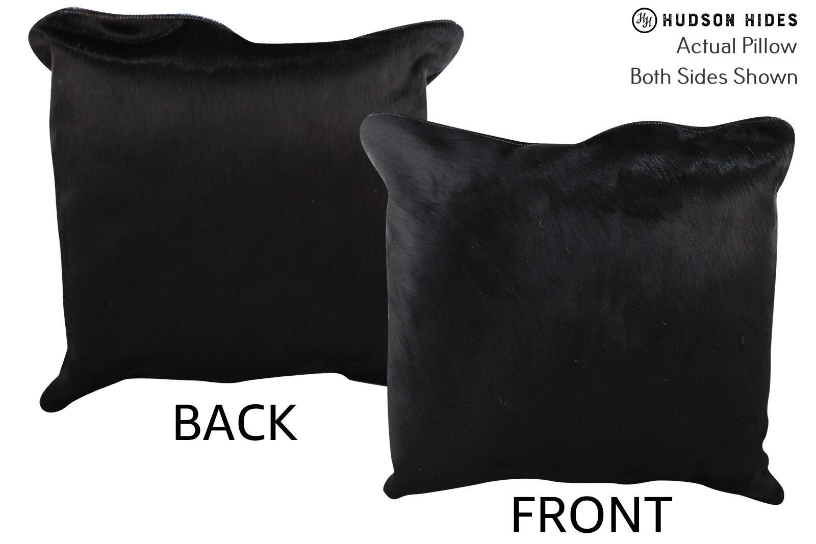Solid Black Cowhide Pillow #75920