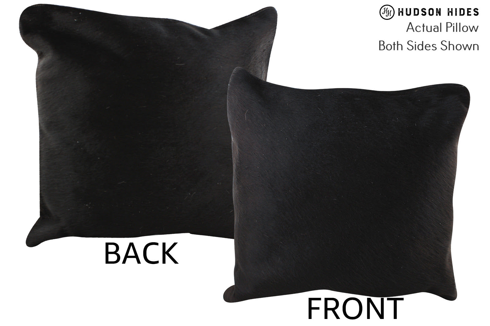 Solid Black Cowhide Pillow #75928