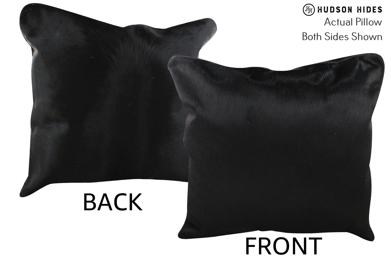 Solid Black Cowhide Pillow #75944