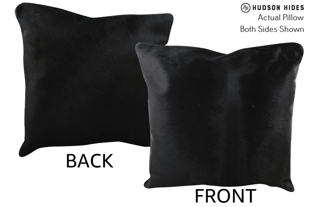 Solid Black Pillow 20"x20"#75954 by Hudson Hides