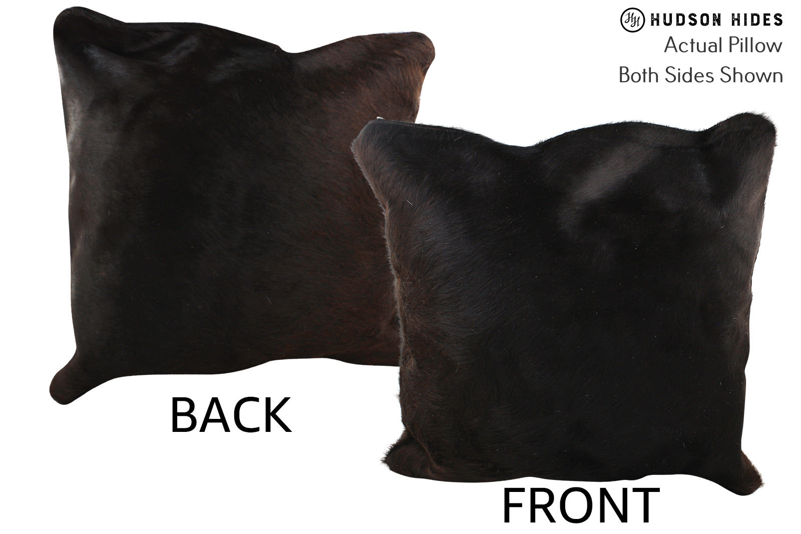 Solid Black Cowhide Pillow #75956