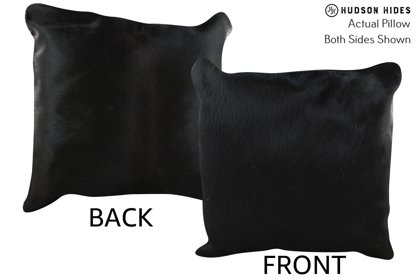 Solid Black Cowhide Pillow #75964