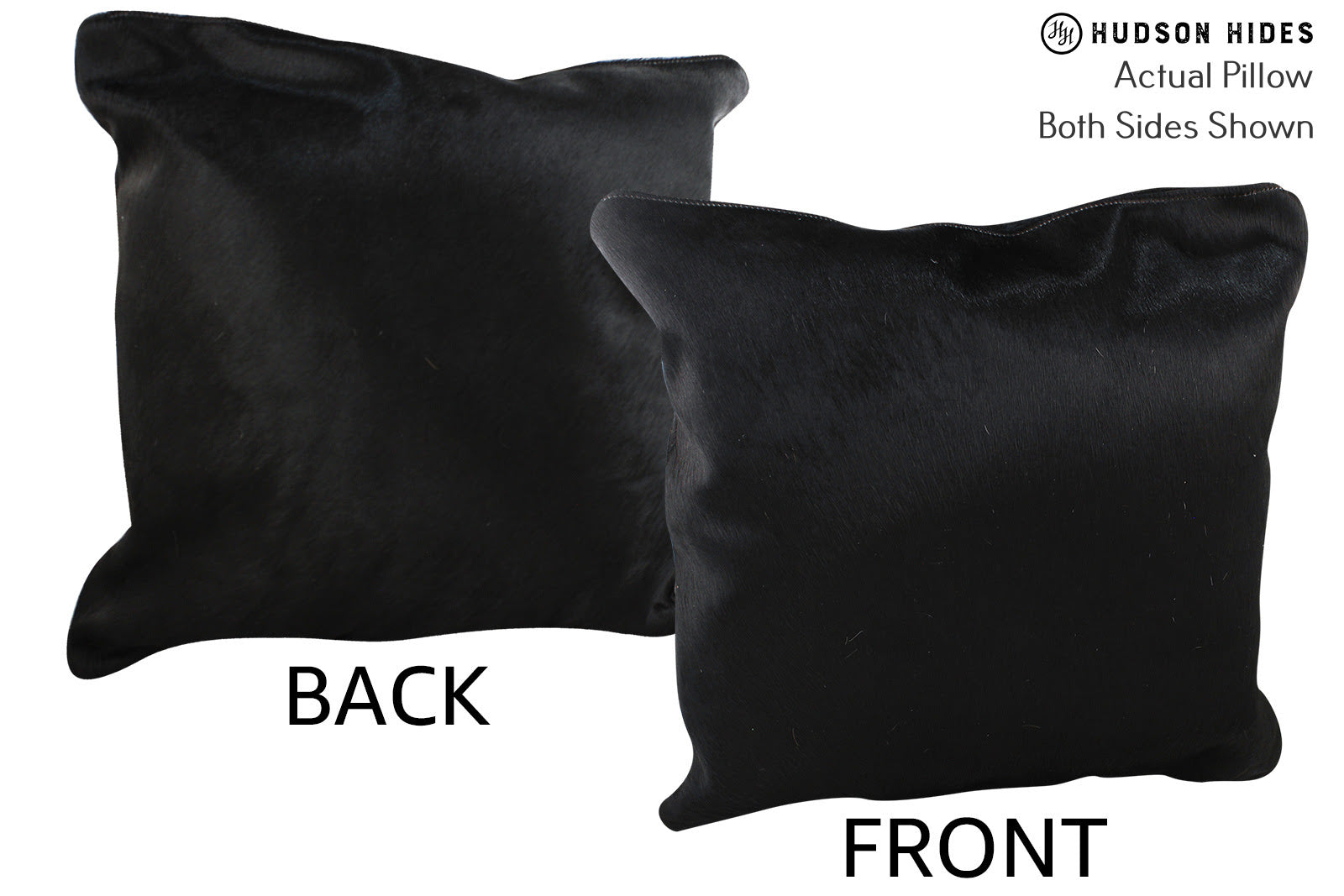 Solid Black Cowhide Pillow #75968