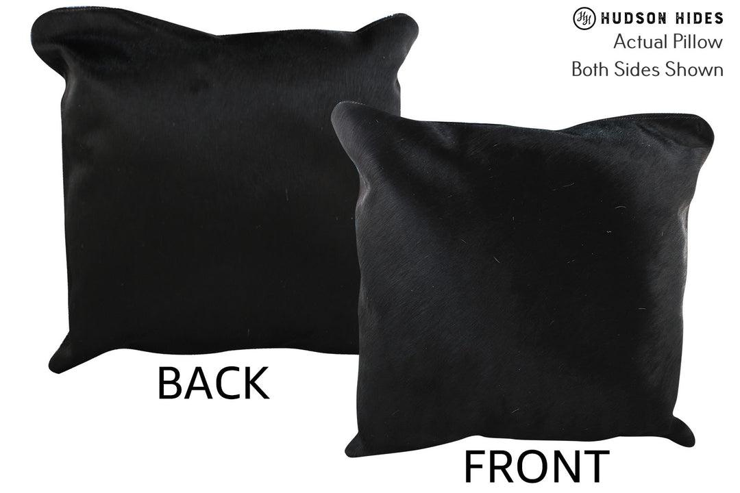 Solid Black Pillow 20"x20"#75975 by Hudson Hides