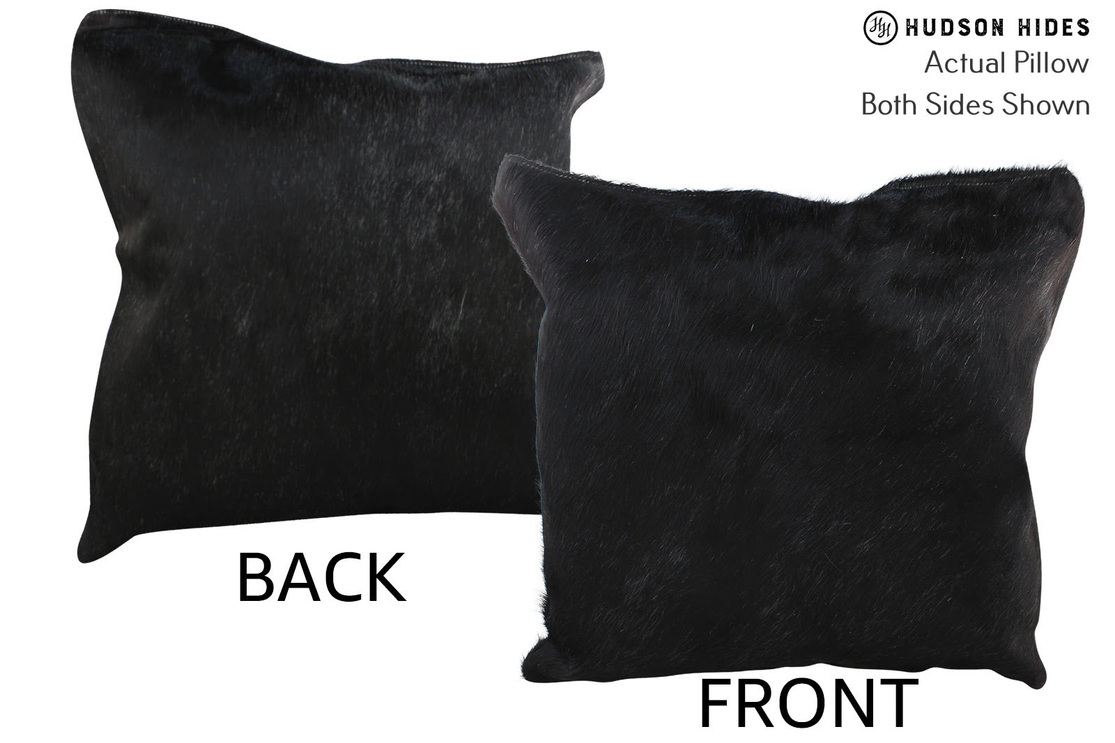 Solid Black Cowhide Pillow #75990