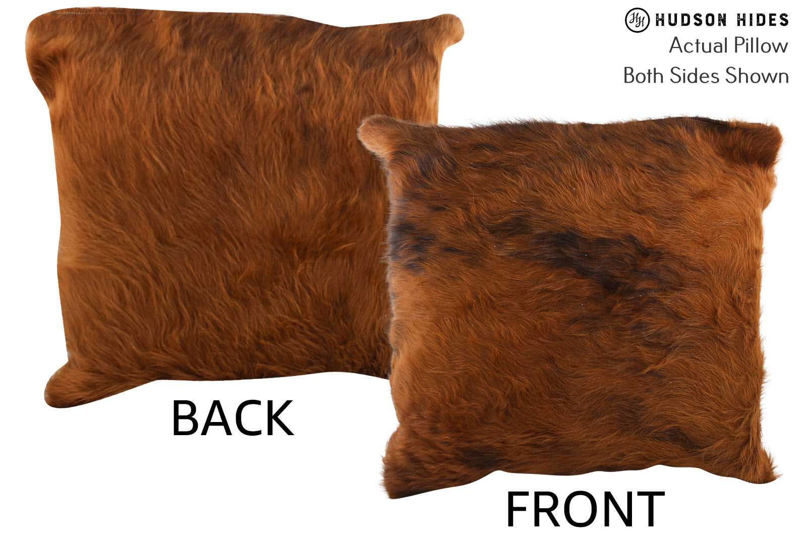 Solid Brown Cowhide Pillow #75995