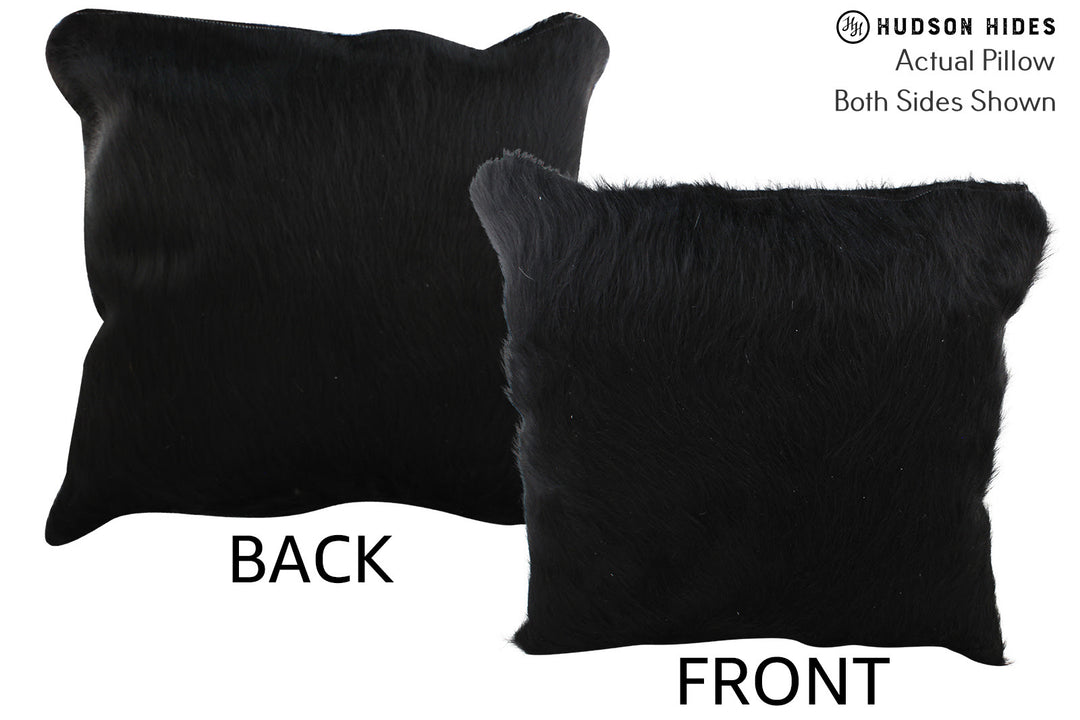 Solid Black Pillow 20"x20"#75996 by Hudson Hides