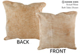 Beige 20"x20" Brazilian Cowhide Pillow #76001 by Hudson Hides