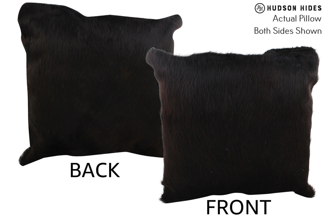 Solid Black Pillow 20"x20"#76008 by Hudson Hides
