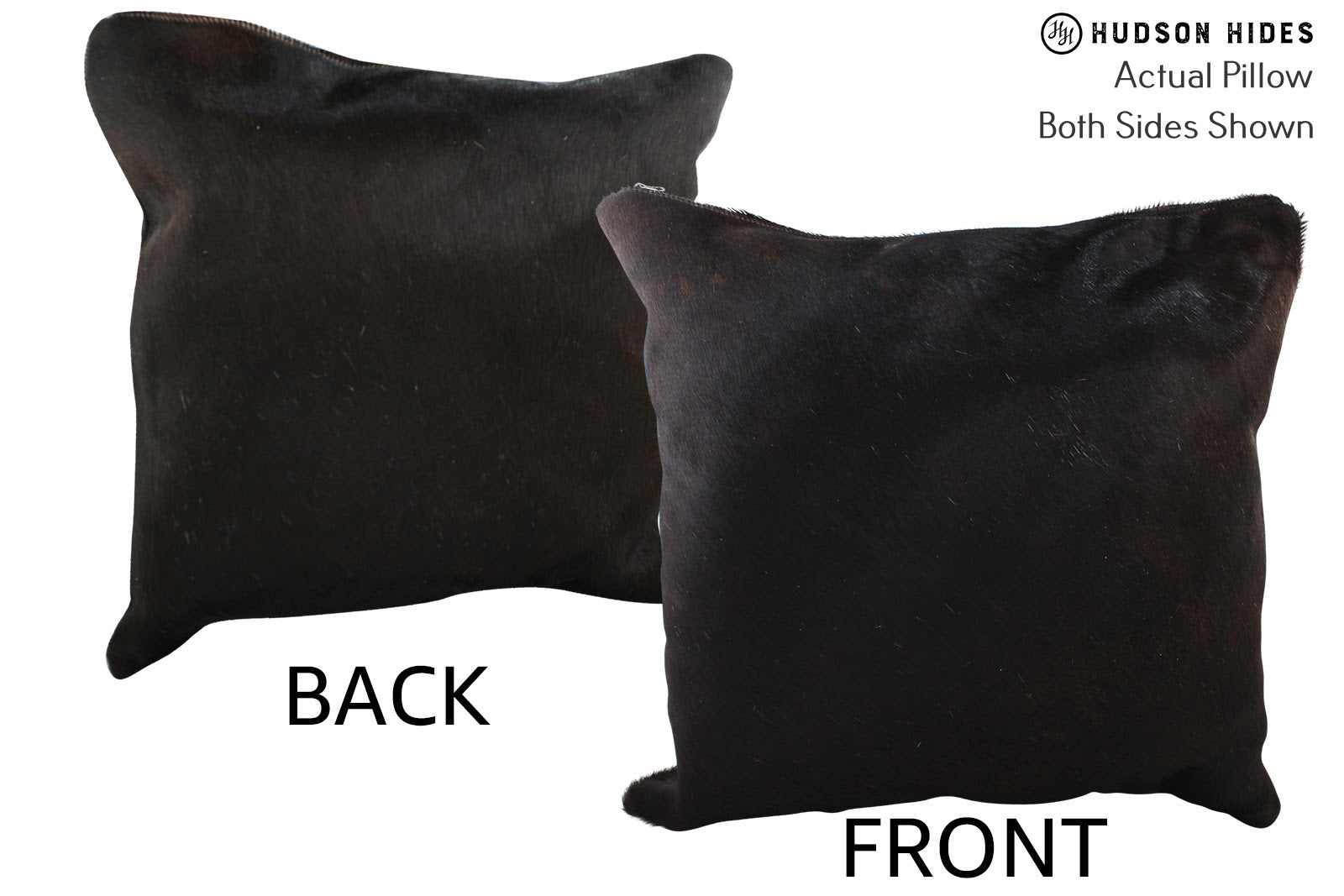 Solid Black Cowhide Pillow #76016