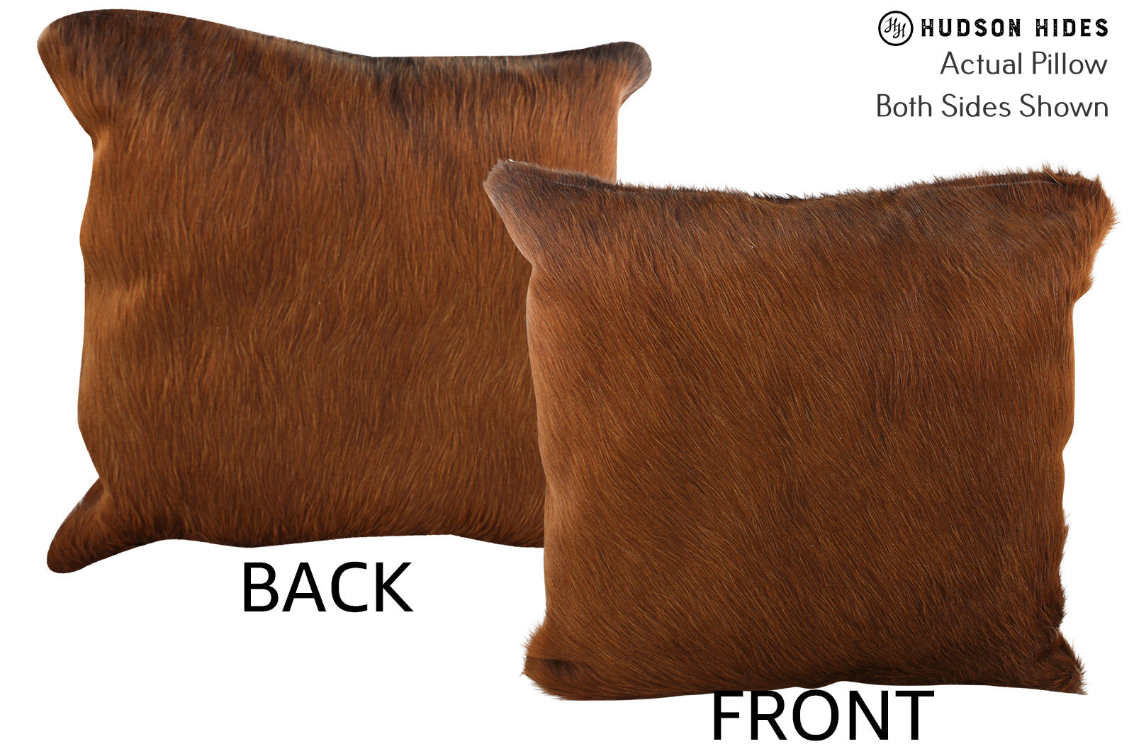 Solid Brown Cowhide Pillow #76043