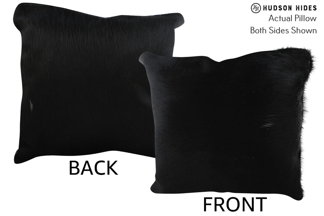 Solid Black Pillow 20"x20"#76052 by Hudson Hides