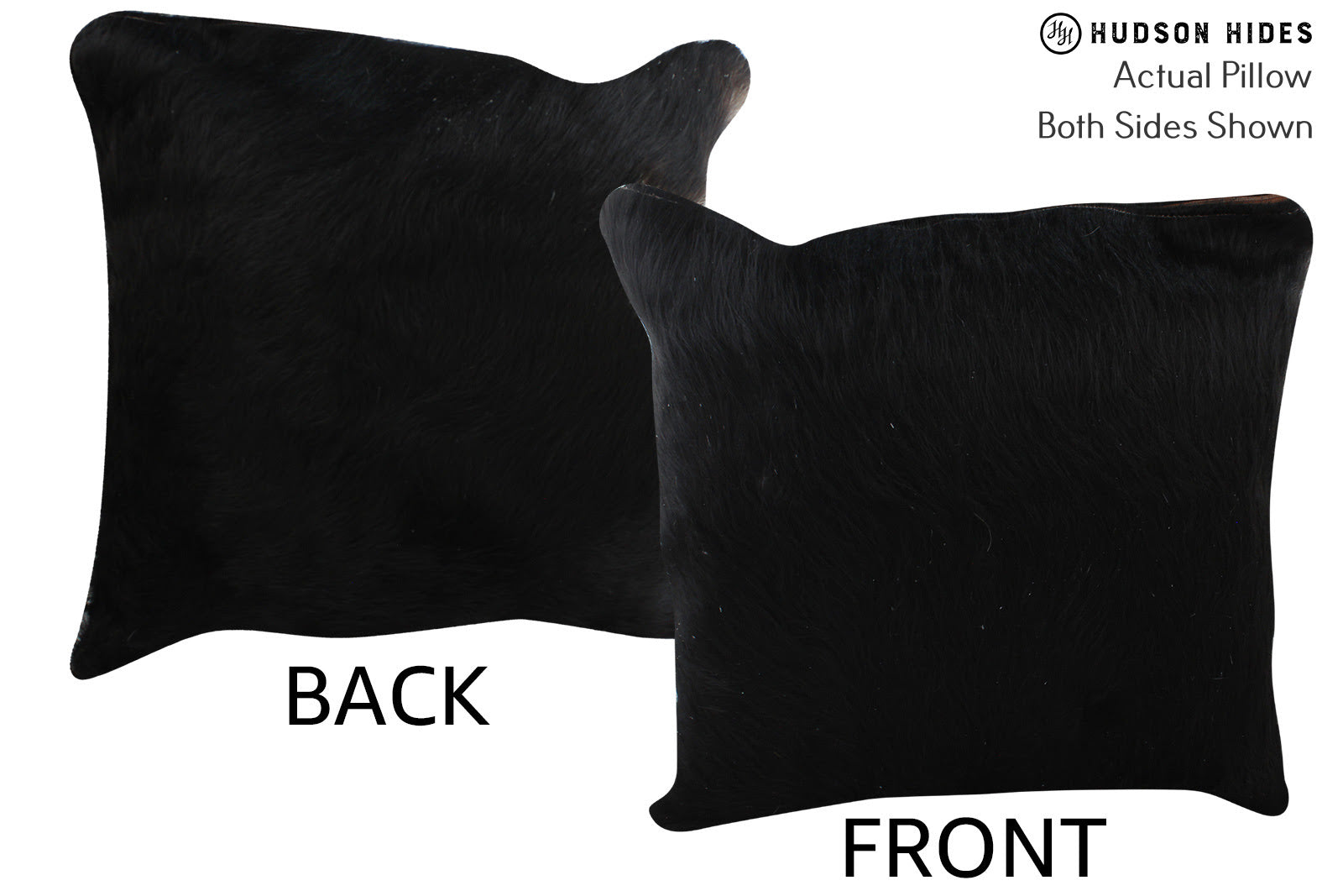 Solid Black Cowhide Pillow #76076